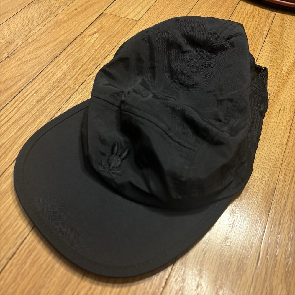 Psycho Bunny Adjustable Black Nylon Cap One Size Hat Athletic Performance Golf